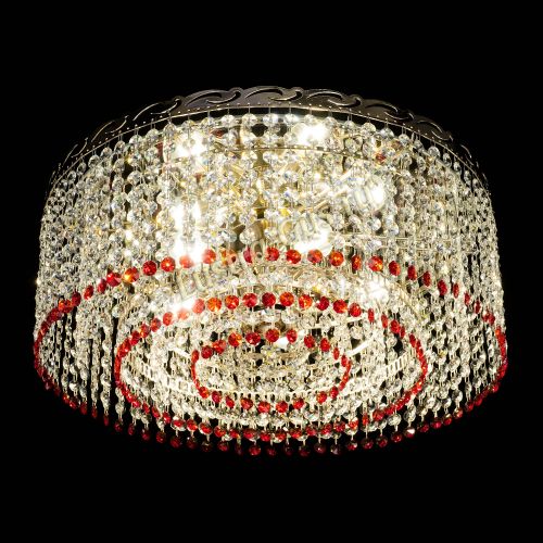 Люстра Капель оптикон №2 красная в Саратове Гусь Хрустальный