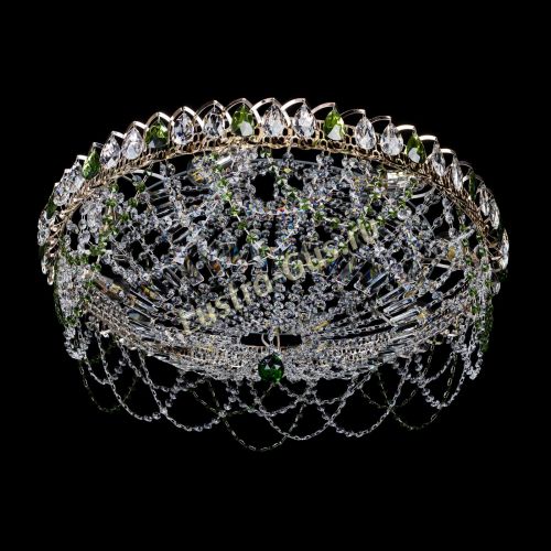 Люстра Каскад Ажур 700 мм зеленый в Саратове Гусь Хрустальный