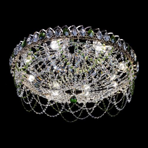 Люстра Каскад Ажур 700 мм зеленый в Саратове Гусь Хрустальный