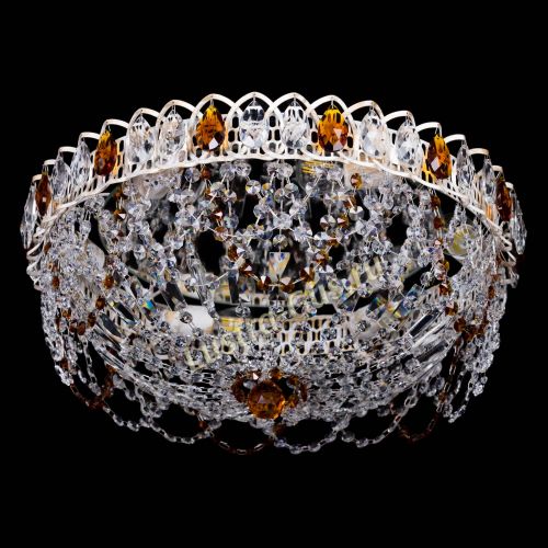 Люстра Каскад Ажур Чайная белая в Саратове Гусь Хрустальный