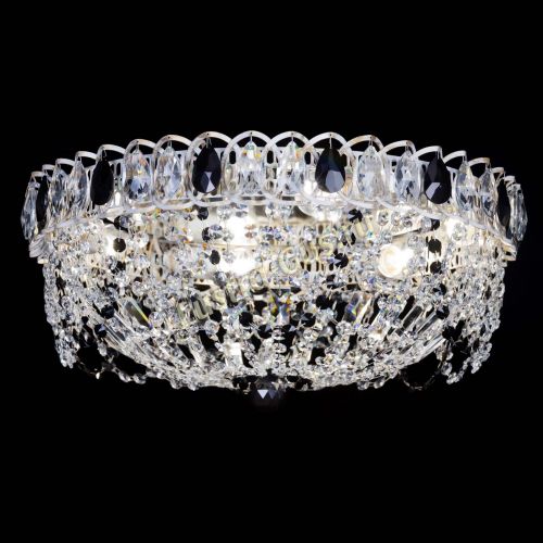 Люстра Каскад Ажур Черная белая в Саратове Гусь Хрустальный