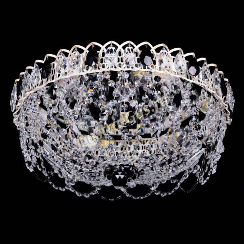 Люстра Каскад Ажур Черная белая в Саратове Гусь Хрустальный