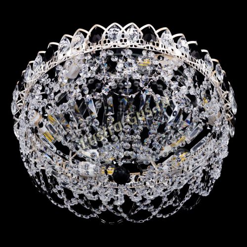 Люстра Каскад Ажур Черная белая в Саратове Гусь Хрустальный