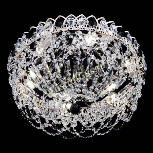 Люстра Каскад Ажур Черная белая в Саратове Гусь Хрустальный