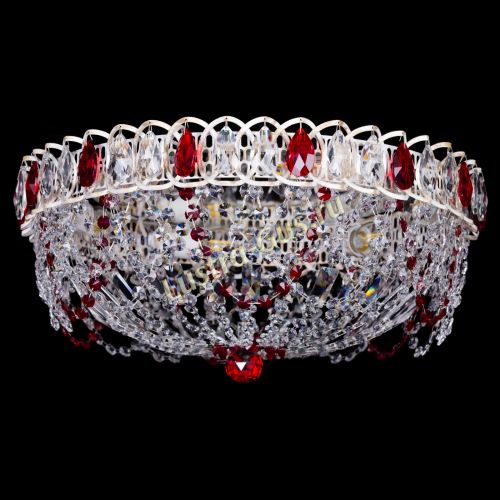 Люстра Каскад Ажур Красная белая в Саратове Гусь Хрустальный