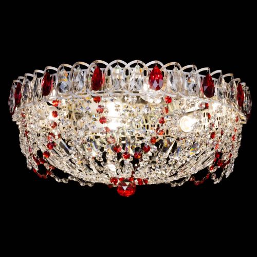 Люстра Каскад Ажур Красная белая в Саратове Гусь Хрустальный