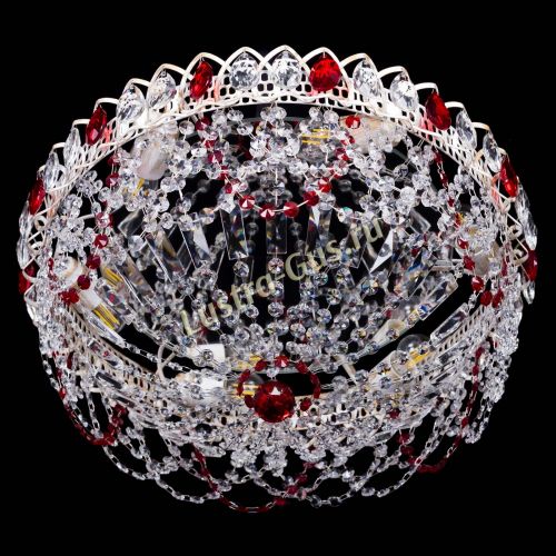 Люстра Каскад Ажур Красная белая в Саратове Гусь Хрустальный