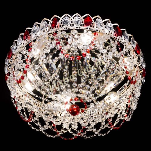 Люстра Каскад Ажур Красная белая в Саратове Гусь Хрустальный
