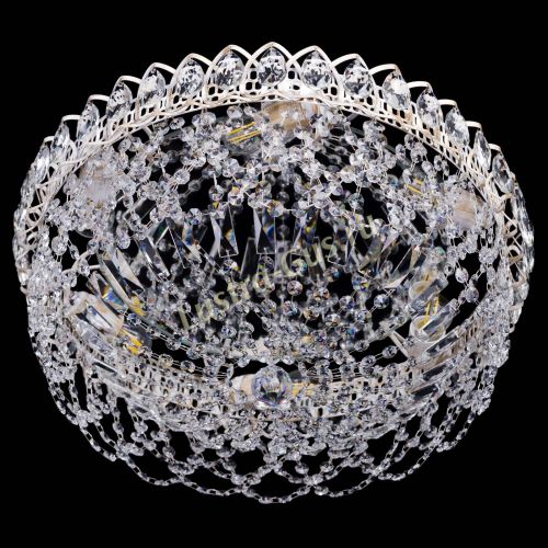 Люстра Каскад Ажур белая в Саратове Гусь Хрустальный