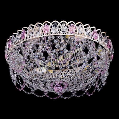 Люстра Каскад Ажур Розовая белая в Саратове Гусь Хрустальный