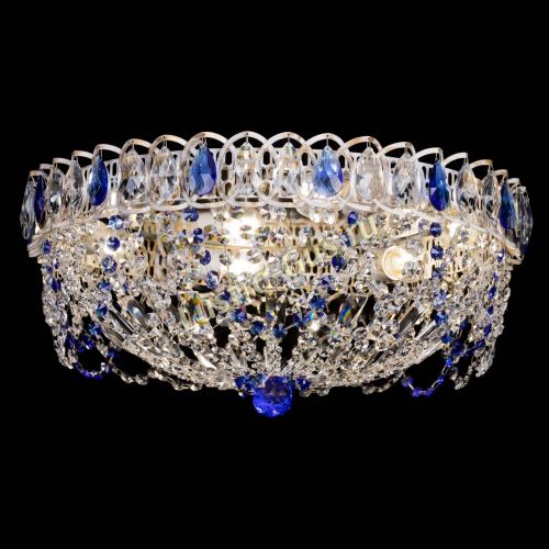 Люстра Каскад Ажур Синяя белая в Саратове Гусь Хрустальный