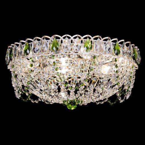 Люстра Каскад Ажур Зеленая белая в Саратове Гусь Хрустальный