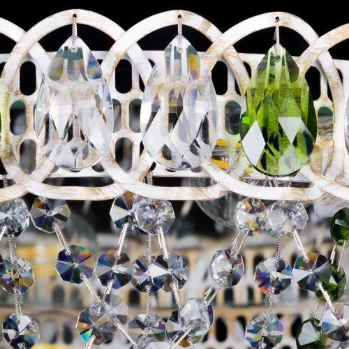 Люстра Каскад Ажур Зеленая белая в Саратове Гусь Хрустальный