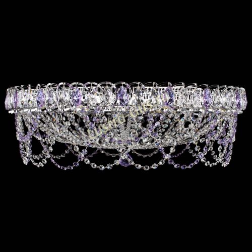 Люстра Каскад Ажур 700 мм фиолетовый в Саратове Гусь Хрустальный