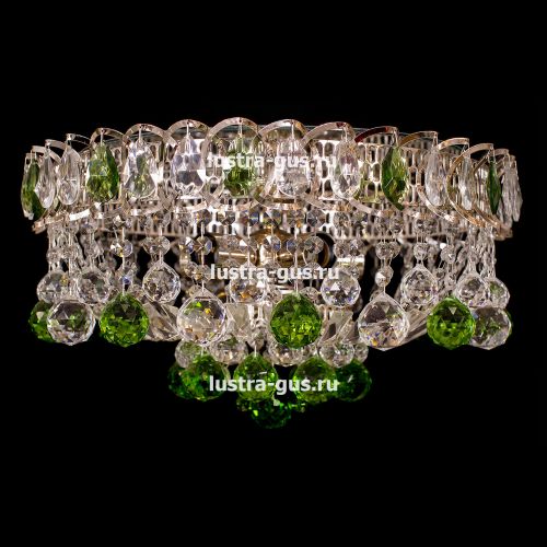 Люстра Катерина Шар Журавлик зеленая в Саратове Гусь Хрустальный