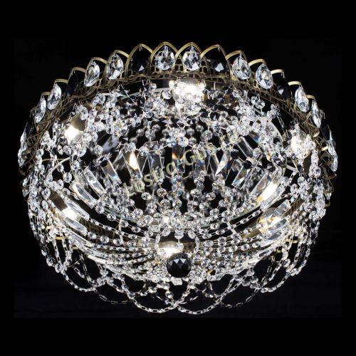 Люстра Хрустальный Каскад Ажур под бронзу Черная в Саратове Гусь Хрустальный