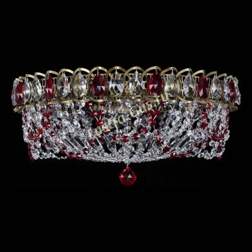 Люстра Хрустальный Каскад Ажур под бронзу Красная в Саратове Гусь Хрустальный