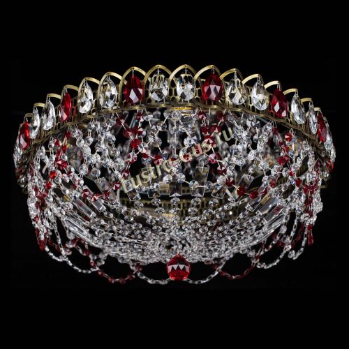 Люстра Хрустальный Каскад Ажур под бронзу Красная в Саратове Гусь Хрустальный