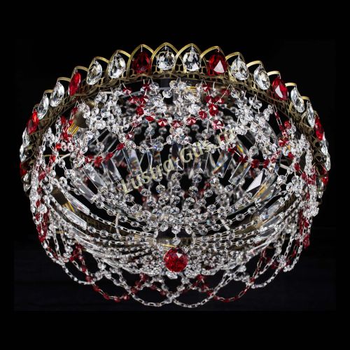 Люстра Хрустальный Каскад Ажур под бронзу Красная в Саратове Гусь Хрустальный