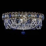 Люстра Хрустальный Каскад Ажур под бронзу Синяя в Саратове