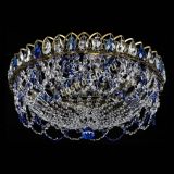 Люстра Хрустальный Каскад Ажур под бронзу Синяя в Саратове