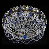 Люстра Хрустальный Каскад Ажур под бронзу Синяя в Саратове