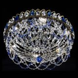 Люстра Хрустальный Каскад Ажур под бронзу Синяя в Саратове