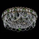 Люстра Хрустальный Каскад Ажур под бронзу Зеленая в Саратове