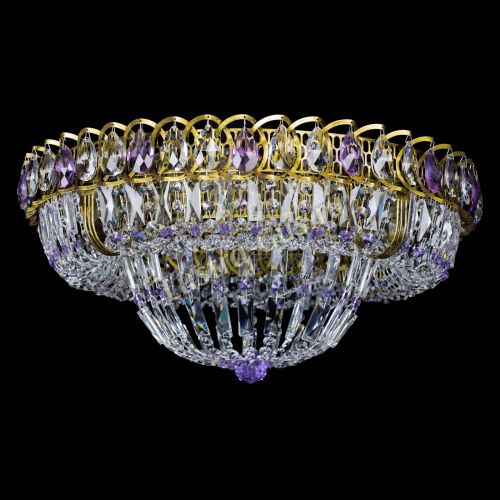 Люстра Кольцо Классика Пластинка фиолетовая под бронзу в Саратове Гусь Хрустальный