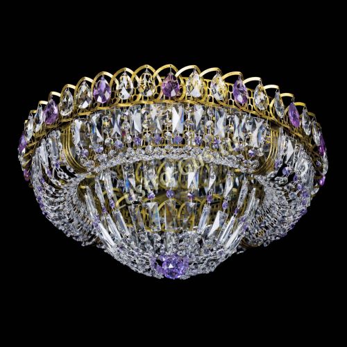 Люстра Кольцо Классика Пластинка фиолетовая под бронзу в Саратове Гусь Хрустальный