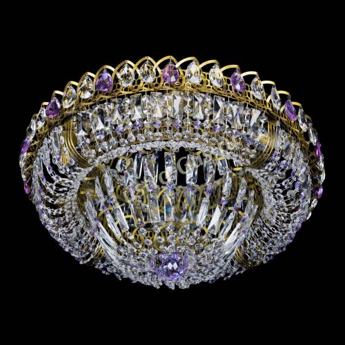 Люстра Кольцо Классика Пластинка фиолетовая под бронзу в Саратове Гусь Хрустальный