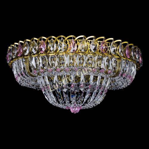 Люстра Кольцо Классика Пластинка розовая под бронзу в Саратове Гусь Хрустальный