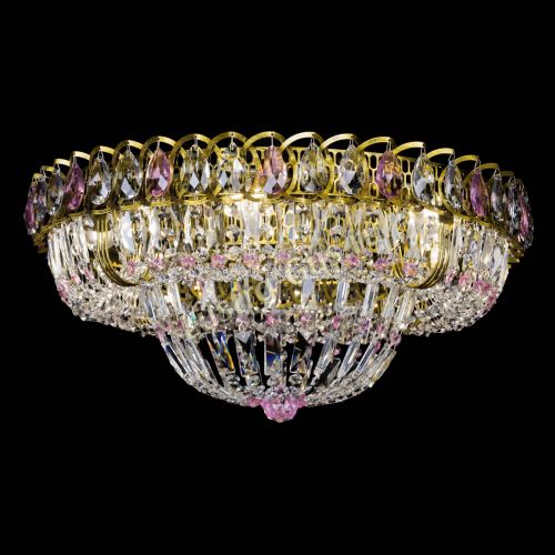 Люстра Кольцо Классика Пластинка розовая под бронзу в Саратове Гусь Хрустальный