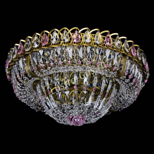 Люстра Кольцо Классика Пластинка розовая под бронзу в Саратове Гусь Хрустальный