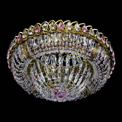 Люстра Кольцо Классика Пластинка розовая под бронзу в Саратове Гусь Хрустальный