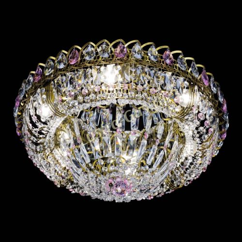 Люстра Кольцо Классика Пластинка розовая под бронзу в Саратове Гусь Хрустальный