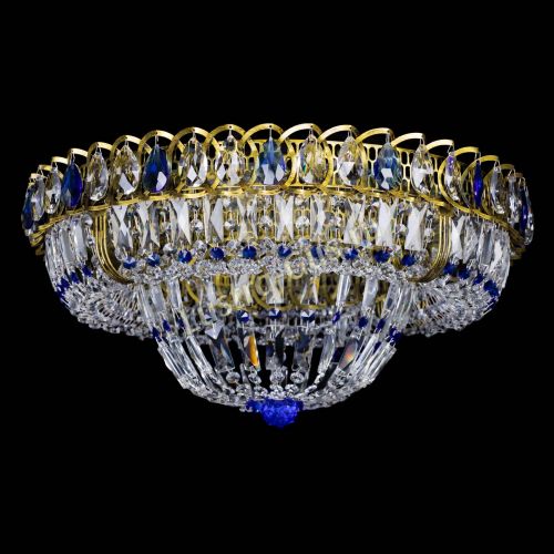 Люстра Кольцо Классика Пластинка синяя под бронзу в Саратове Гусь Хрустальный