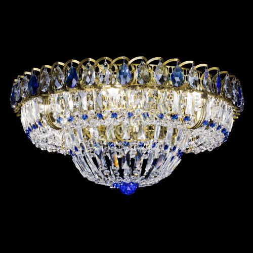 Люстра Кольцо Классика Пластинка синяя под бронзу в Саратове Гусь Хрустальный