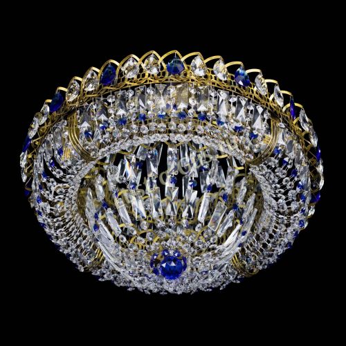 Люстра Кольцо Классика Пластинка синяя под бронзу в Саратове Гусь Хрустальный