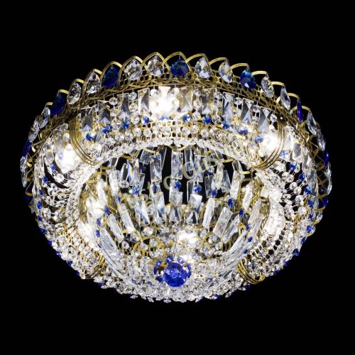 Люстра Кольцо Классика Пластинка синяя под бронзу в Саратове Гусь Хрустальный