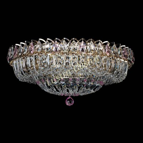 Люстра Кольцо Классика Пластинка розовая в Саратове Гусь Хрустальный