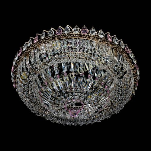 Люстра Кольцо Классика Пластинка розовая в Саратове Гусь Хрустальный