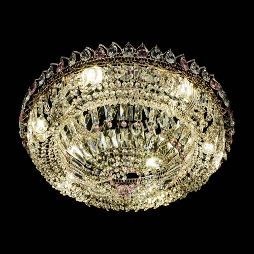 Люстра Кольцо Классика Пластинка розовая в Саратове Гусь Хрустальный