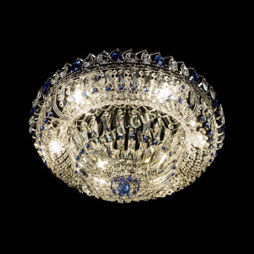 Люстра Кольцо Пластинка 600 мм синяя в Саратове Гусь Хрустальный