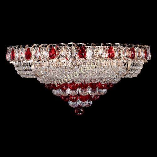 Люстра Кольцо пирамида шар 40 мм красная в Саратове Гусь Хрустальный