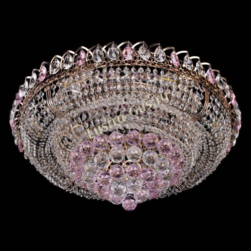 Люстра Кольцо пирамида шар 40 мм розовая в Саратове Гусь Хрустальный