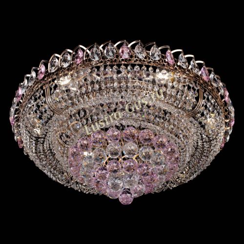 Люстра Кольцо пирамида шар 40 мм розовая в Саратове Гусь Хрустальный