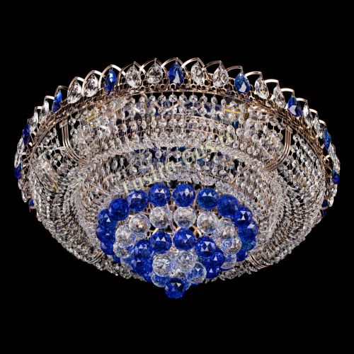 Люстра Кольцо пирамида шар 40 мм синяя в Саратове Гусь Хрустальный