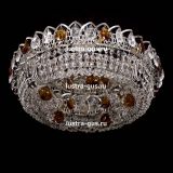 Люстра Кольцо Снежинка чайная, диаметр 400 мм, цвет серебро, Люстры Гусь Хрустальный