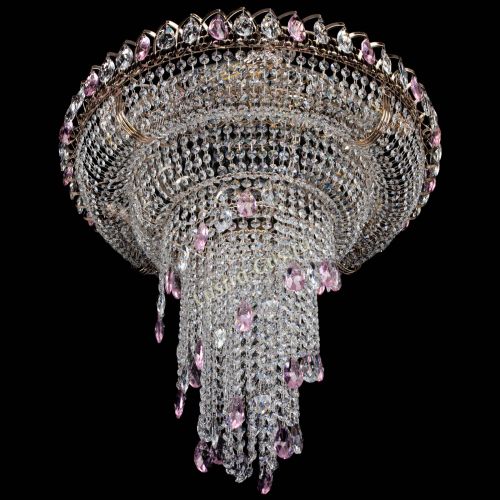 Люстра Кольцо №10 розовая в Саратове Гусь Хрустальный